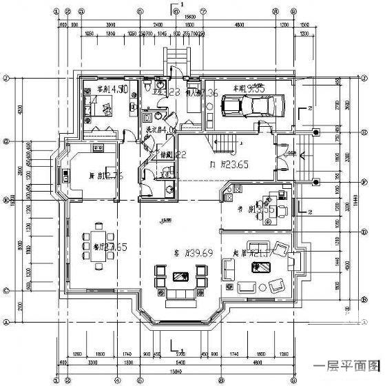 2层欧式别墅建筑CAD图纸（B3户型） - 4