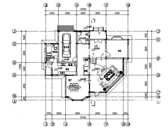 3层小型别墅建筑设计CAD图纸 - 1