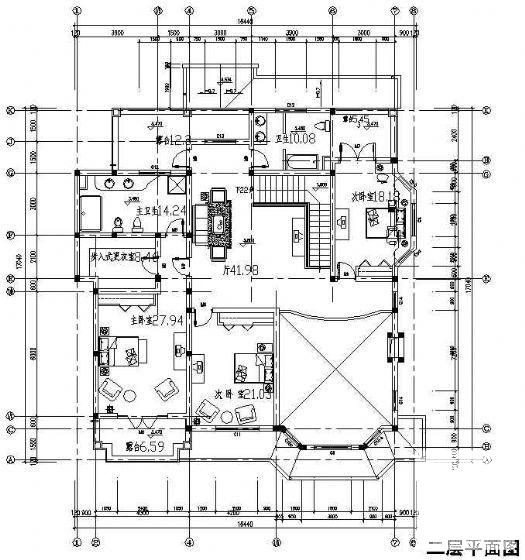 2层欧式别墅建筑CAD图纸（B2户型） - 2