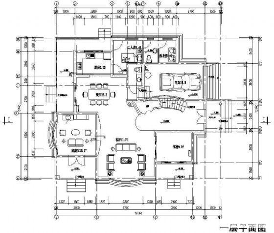 2层欧式别墅建筑设计CAD图纸（A3户型） - 2