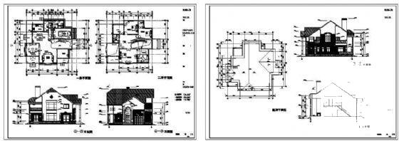 2层欧式别墅建筑设计CAD图纸（A3户型） - 4