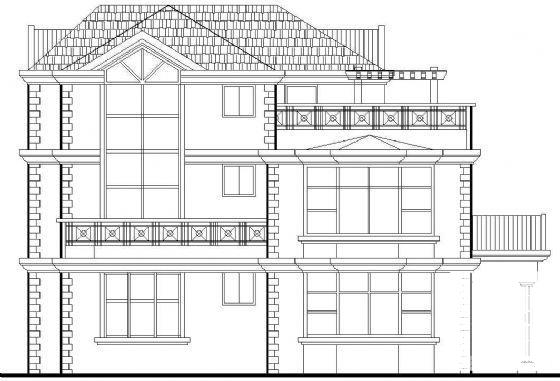 2层别墅建筑设计CAD图纸（带阁楼） - 1