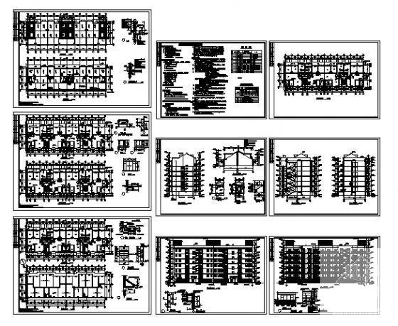 精美详细的6层住宅楼建筑CAD施工图纸 - 4