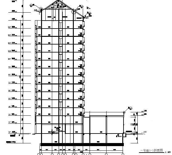 剪力墙结构14层商住楼建筑施工CAD图纸 - 3