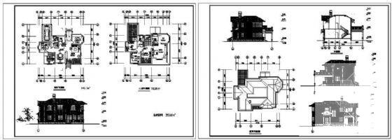 2层欧式别墅建筑设计CAD图纸 - 4