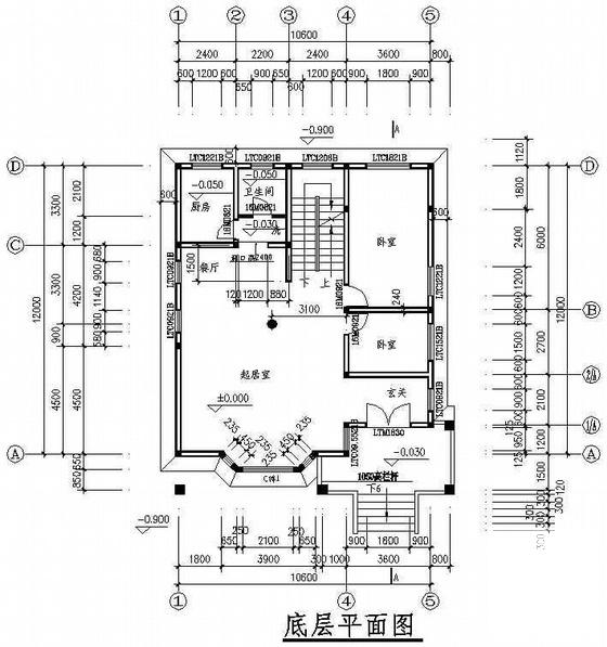 2层私人别墅建筑扩初CAD施工图纸 - 3