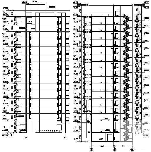 小区14层商住楼建筑CAD图纸初设图纸） - 4