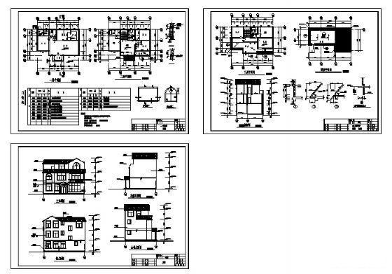 3层别墅建筑设计CAD图纸 - 3