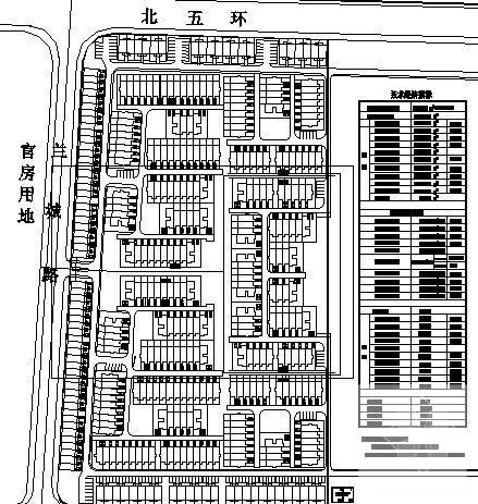 比较简单的住宅小区建筑设计CAD图纸 - 1