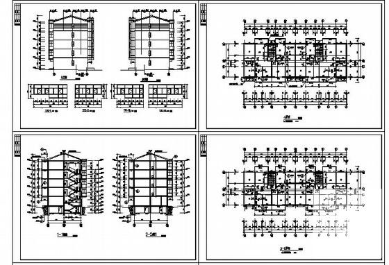 5层住宅楼建筑CAD施工方案图纸 - 2