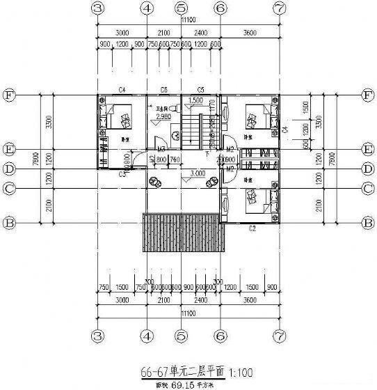2层节能别墅建筑设计CAD图纸 - 2