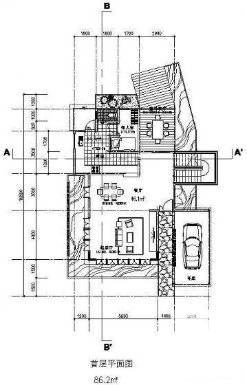 比较流行的2层现代别墅建筑CAD图纸 - 2