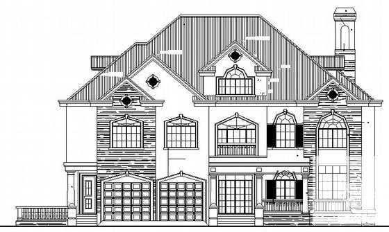 3层高档别墅建筑设计CAD图纸 - 1