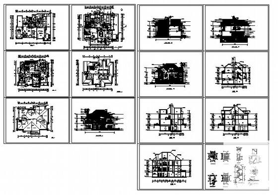 3层高档别墅建筑设计CAD图纸 - 4