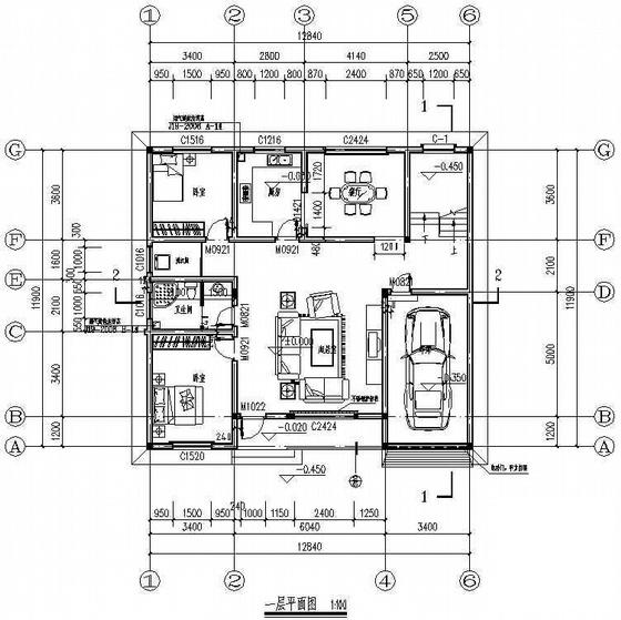 2层砖混别墅建筑CAD施工图纸 - 2