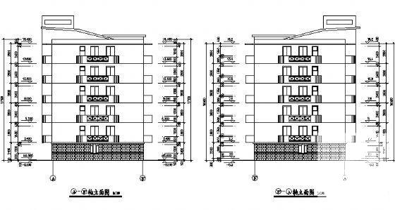 比较受欢迎的6层住宅楼建筑扩初CAD图纸 - 1