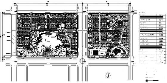 800亩小区总体规划建筑设计CAD图纸 - 1