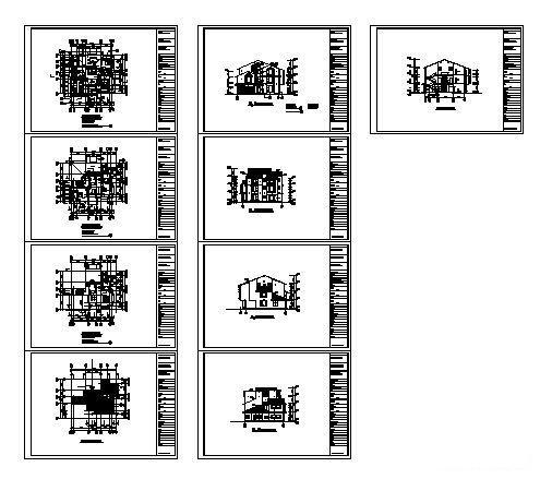 3层别墅建筑CAD图纸（标注详细） - 4