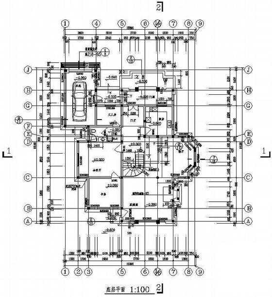 2层别墅建筑扩初CAD施工图纸 - 1