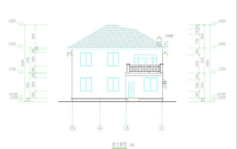 简洁大方2层独栋别墅建筑设计CAD施工图纸 - 2