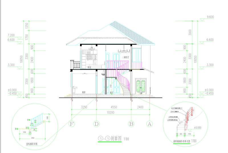 简洁大方2层独栋别墅建筑设计CAD施工图纸 - 3