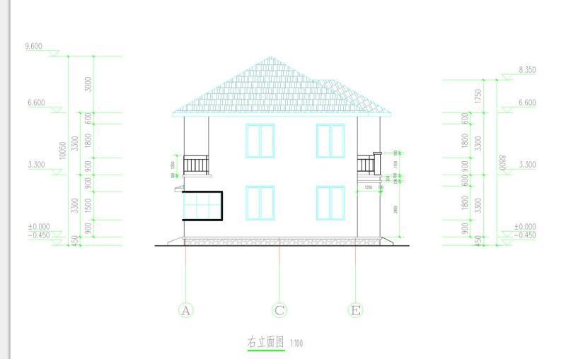 简洁大方2层独栋别墅建筑设计CAD施工图纸 - 4