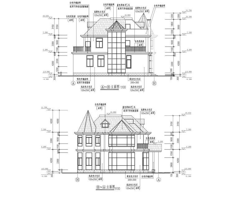 2层别墅建筑结构CAD施工图纸带效果图纸 - 2