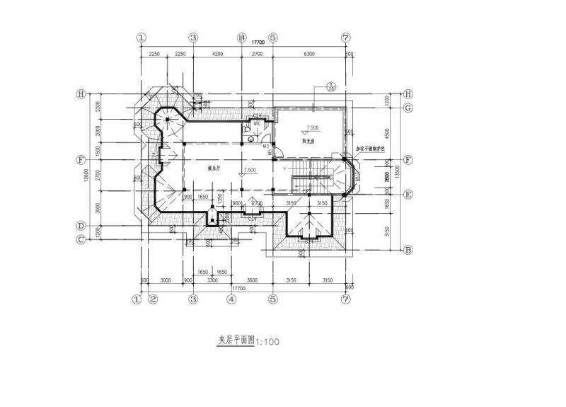 2层别墅建筑结构CAD施工图纸带效果图纸 - 3
