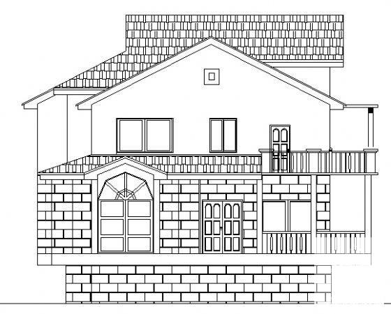 3层小别墅建筑设计CAD图纸 - 4