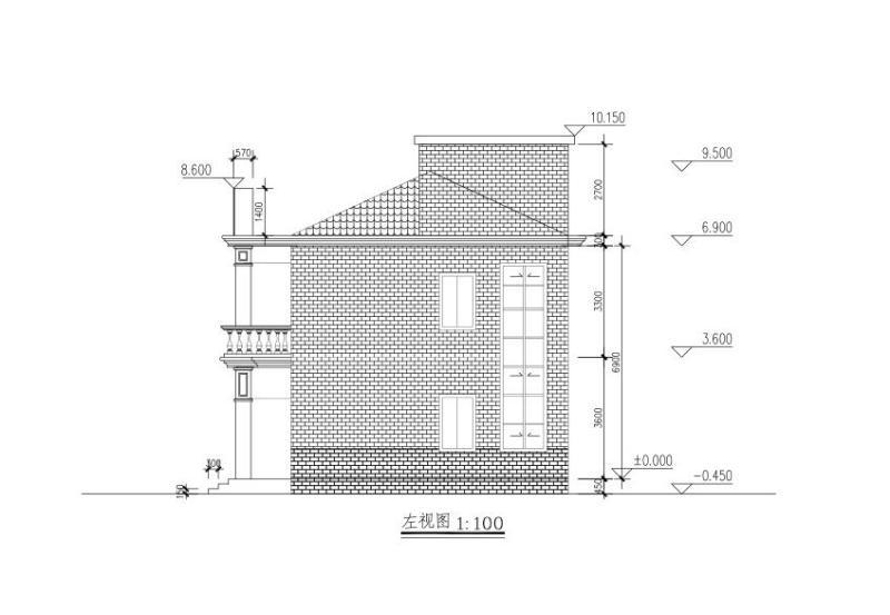 简单小型的2层别墅建筑设计CAD施工图纸 - 4