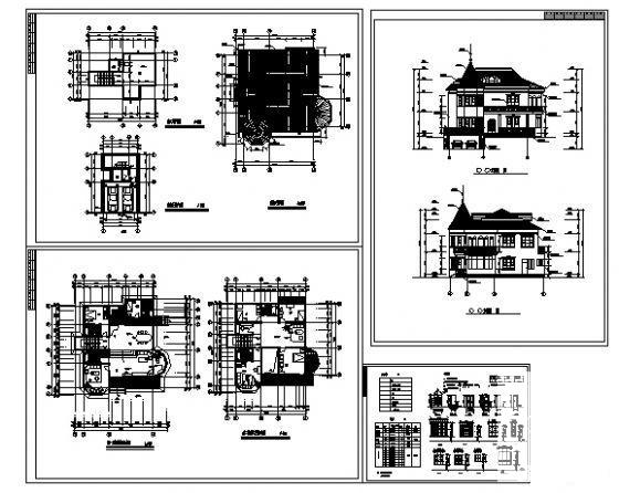 欧式别墅三套建筑方案设计CAD图纸 - 1