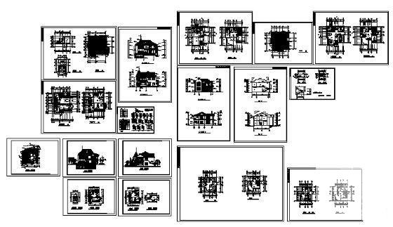 欧式别墅三套建筑方案设计CAD图纸 - 3