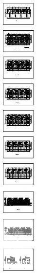 4层联排住宅楼建筑CAD图纸（一） - 1