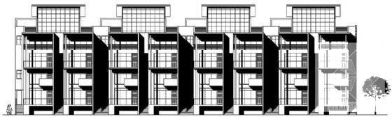 4层联排住宅楼建筑CAD图纸（一） - 3