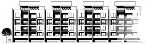 4层联排住宅楼建筑CAD图纸（一） - 4