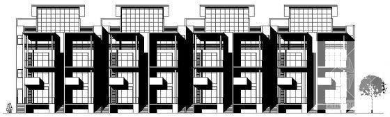 4层联排住宅楼建筑CAD图纸（二） - 2