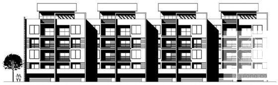 4层联排住宅楼建筑CAD图纸（二） - 4