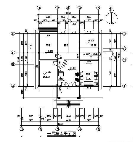 新农村经济3层别墅建筑CAD图纸 - 1