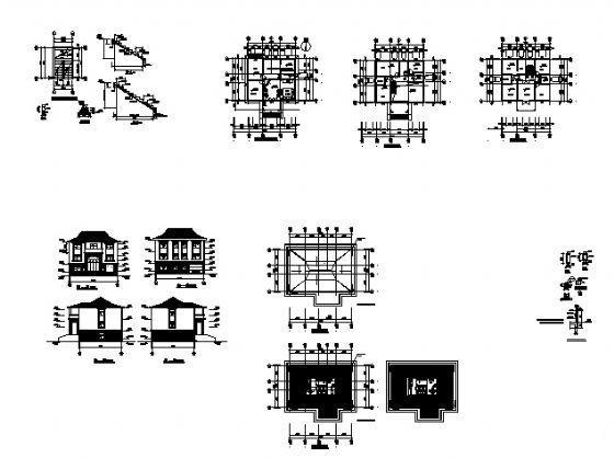 新农村经济3层别墅建筑CAD图纸 - 2