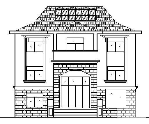 新农村经济3层别墅建筑CAD图纸 - 3