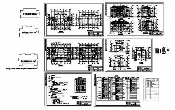 非常详细的3层别墅建筑施工CAD图纸 - 4