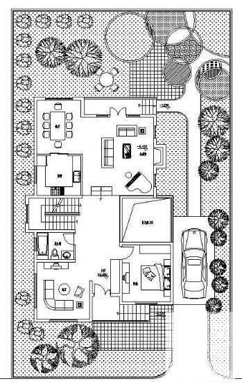 2层别墅建筑设计CAD图纸（一） - 2