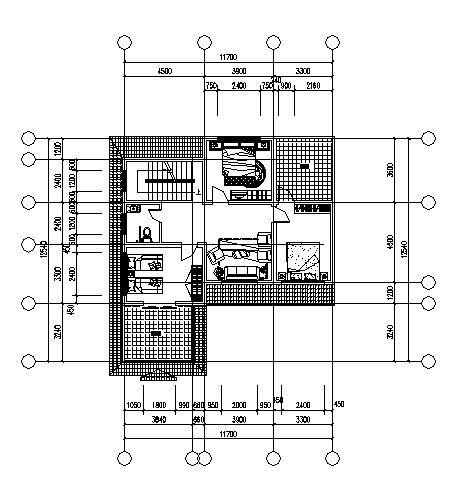 精美详细的三开间新农村别墅建筑CAD图纸 - 2