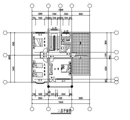 精美详细的三开间新农村别墅建筑CAD图纸 - 4