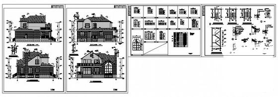 2层欧式别墅建筑CAD施工图纸（A户型） - 2