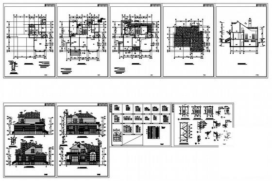 2层欧式别墅建筑CAD施工图纸（A户型） - 3