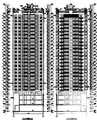 24层商住楼建筑CAD施工图纸 - 1