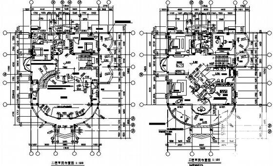 4层别墅建筑结构水电CAD施工图纸 - 2