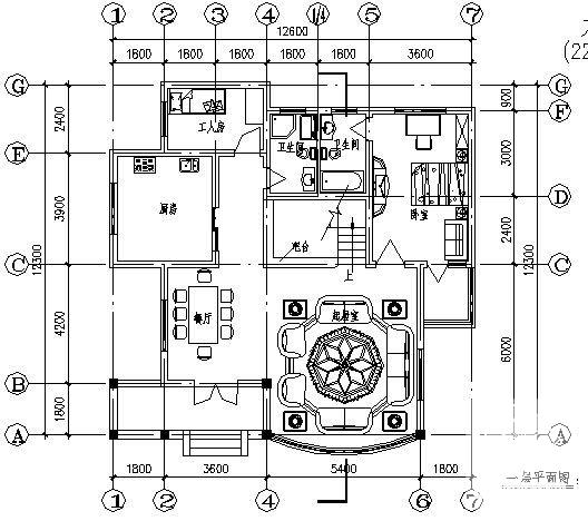 精美的2层A型别墅建筑CAD图纸 - 1