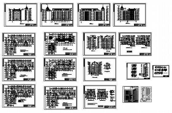 花苑6层住宅楼建筑结构水暖CAD施工图纸 - 1